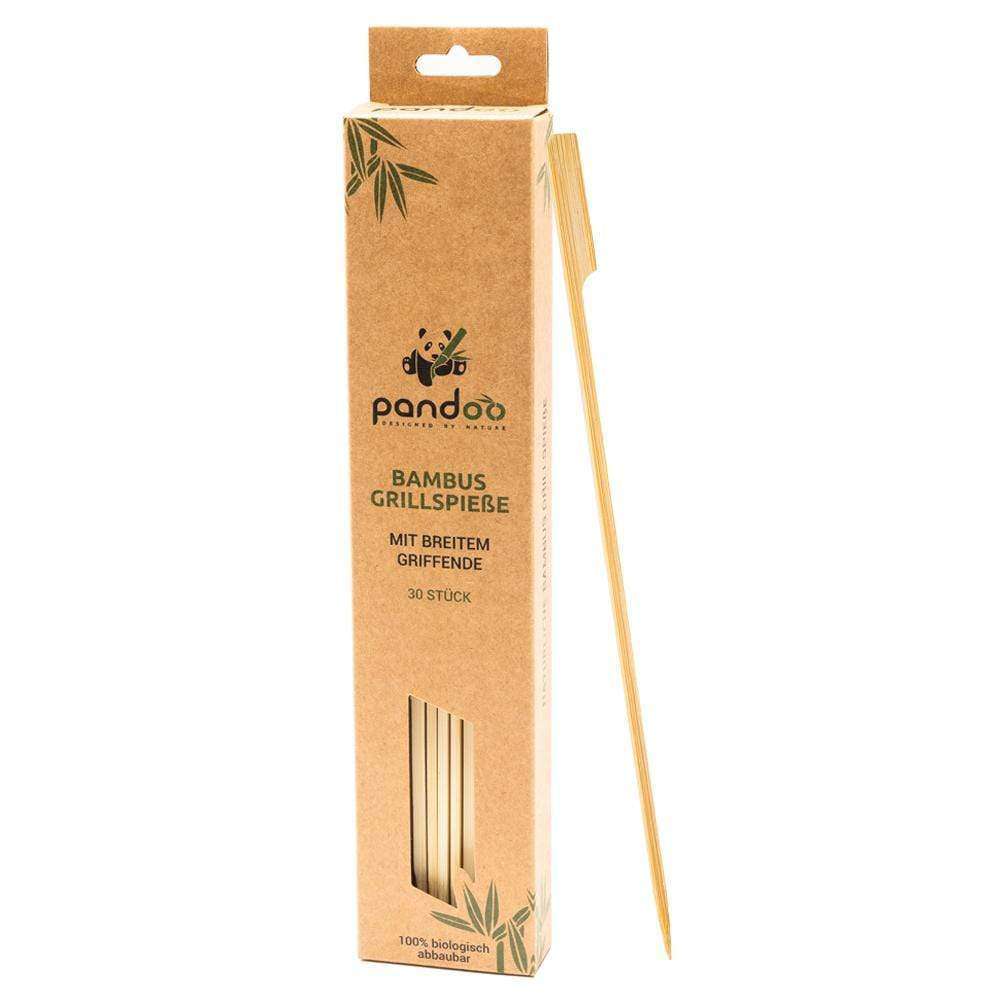 30 Grillsticks mit breitem Griff aus Bambus - haushaltsreinigo.shop