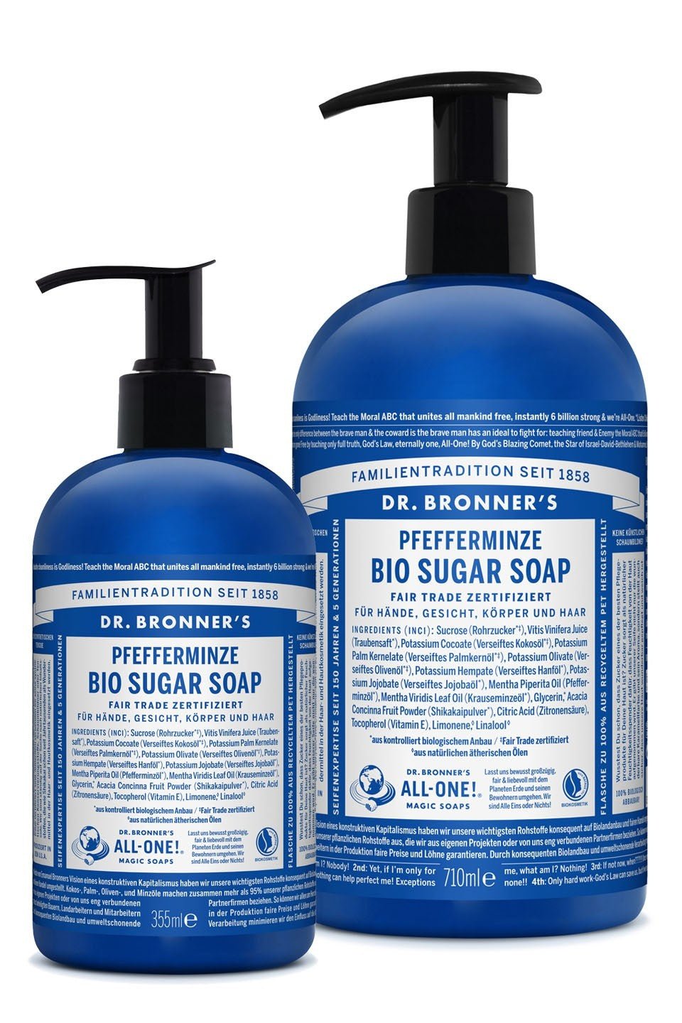 Bio Sugar Soap Pfefferminze mit Pumpspender - haushaltsreinigo.shop