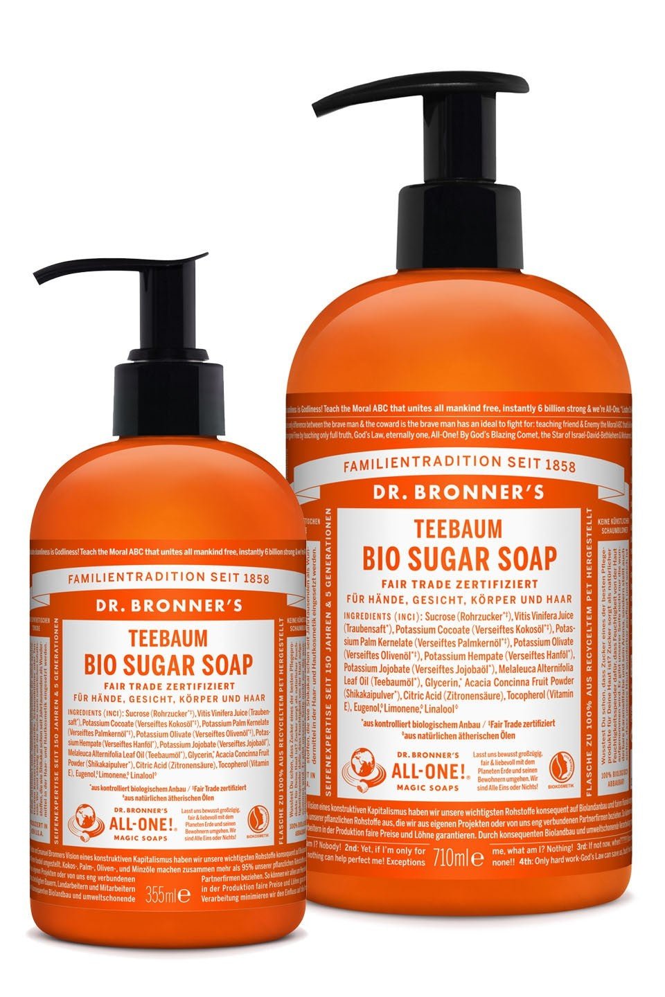 Bio Sugar Soap Teebaum mit Pumpspender - haushaltsreinigo.shop
