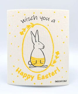Bunny Fanny "Happy Easter" gelb - haushaltsreinigo.shop