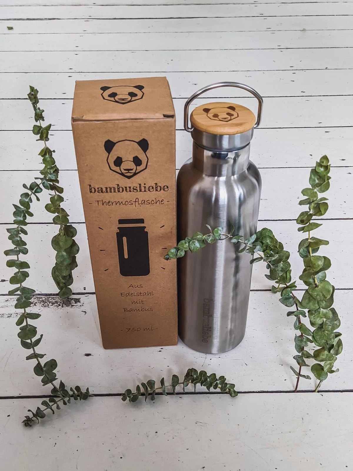 Edelstahl Thermosflasche 750ml von Bambusliebe - haushaltsreinigo.shop