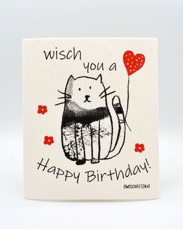 Katze Frieda "Happy Birthday" - haushaltsreinigo.shop