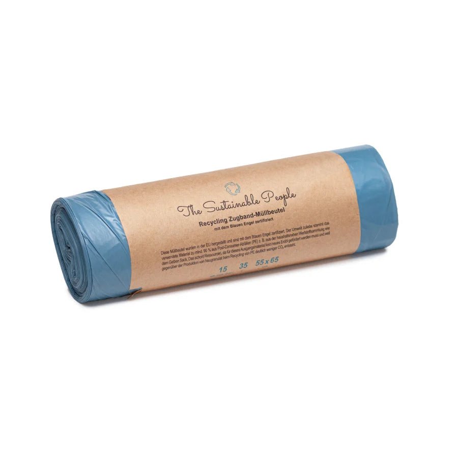 Müllbeutel Recycling mit Zugband, 35 Liter - haushaltsreinigo.shop