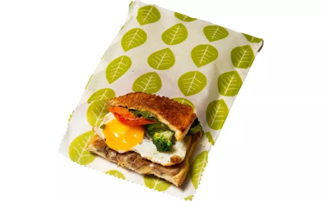 Sandwich und Snack Beutel Vegan 2er Set Grüne Blätter - haushaltsreinigo.shop