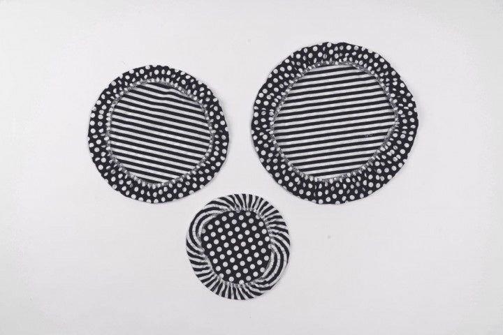 Textil SchĂĽsselabdeckungen "Streifen Schwarz/WeiĂź" 3er Set - Flexgreen GmbH