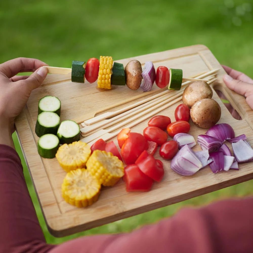 30 Grillsticks mit breitem Griff aus Bambus - haushaltsreinigo.shop