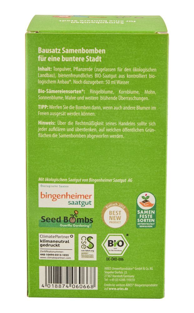 Bio - Samenbomben Bausatz kbA - haushaltsreinigo.shop