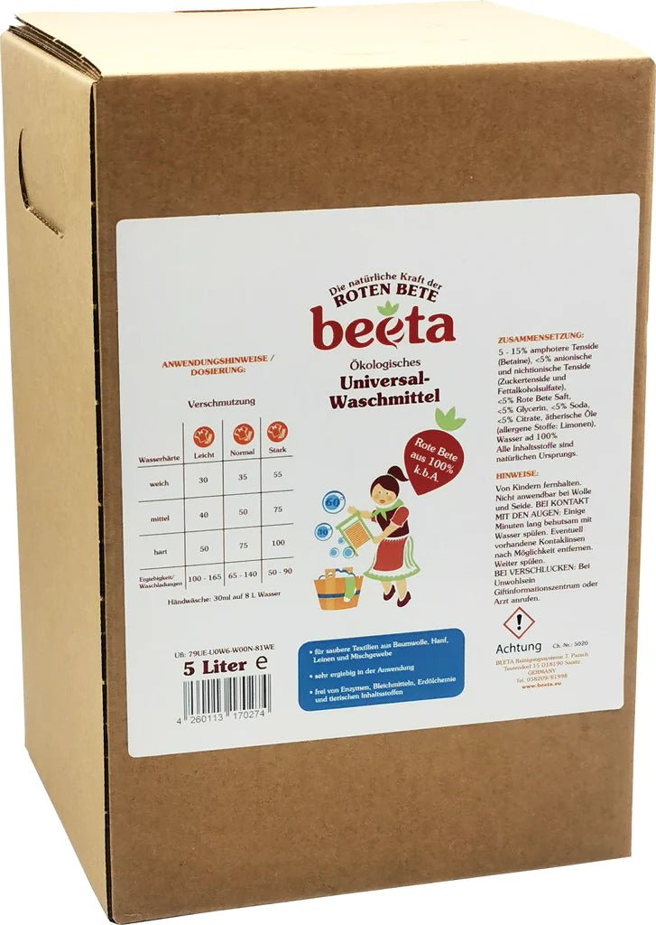Flüssigwaschmittel für Weiß - und Buntwäsche von beeta - haushaltsreinigo.shop