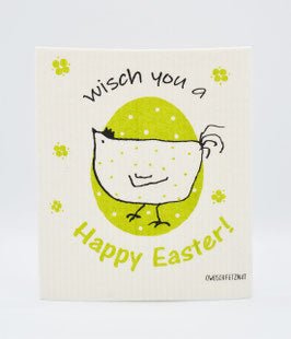 Henne Berta "Happy Easter" grün - haushaltsreinigo.shop